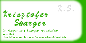 krisztofer sparger business card